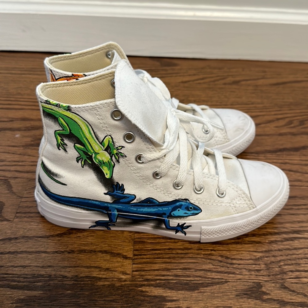 Boys Handprinted High-top Lizard Converse